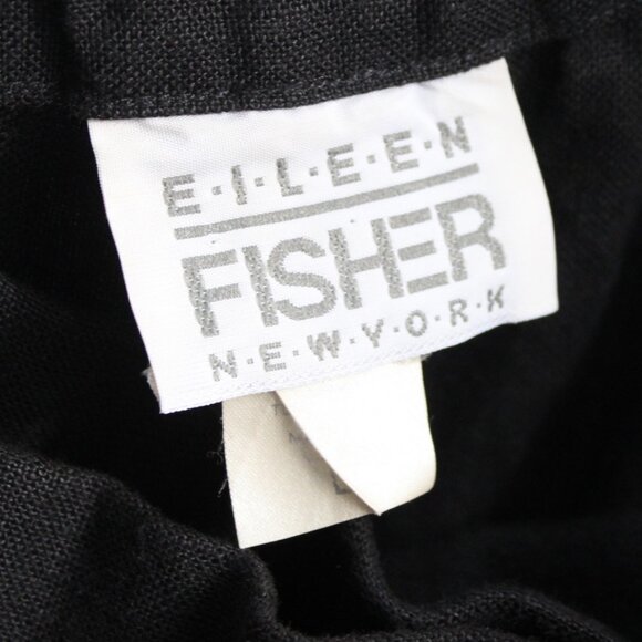 Eileen Fisher Vintage Black Linen Wrap Maxi Skirt Size Large - Picture 3 of 8